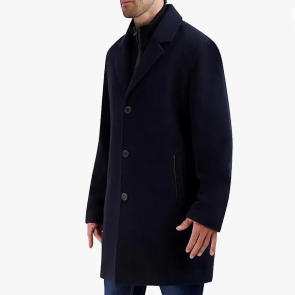 Cole Haan Wool Plush Car Coat - Navy Size XL